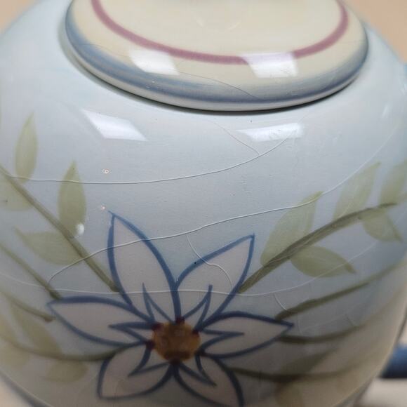 Tea for One Teapot and Cup Cottage Core Tea Pot Small Blue Teapot Gift Tea Party - Picture 8 of 11